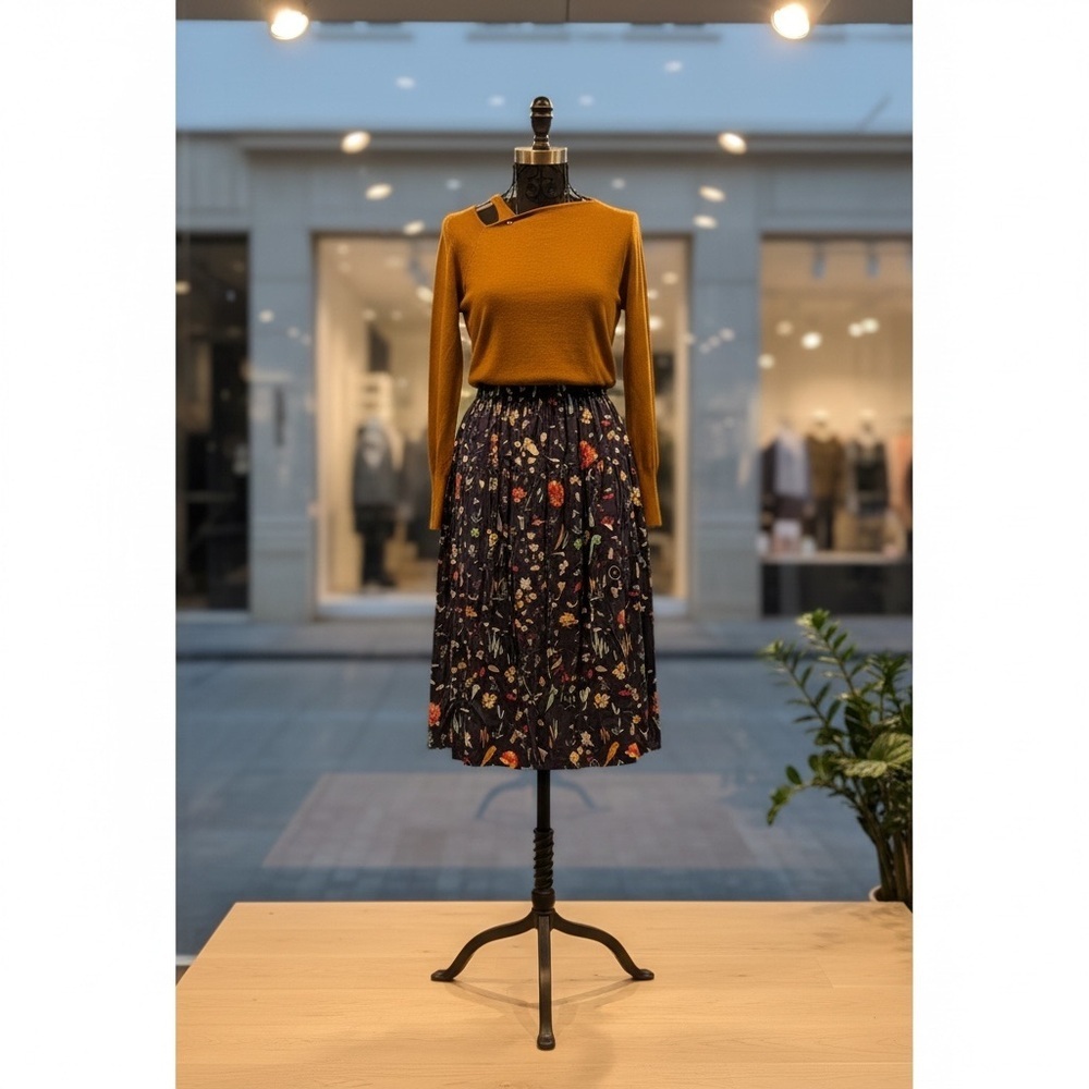 Floral Print Women's Skirt - Picture 5 of 5